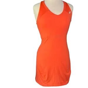 ASICS Women's Orange Tank Dress with Shorts for Tennis